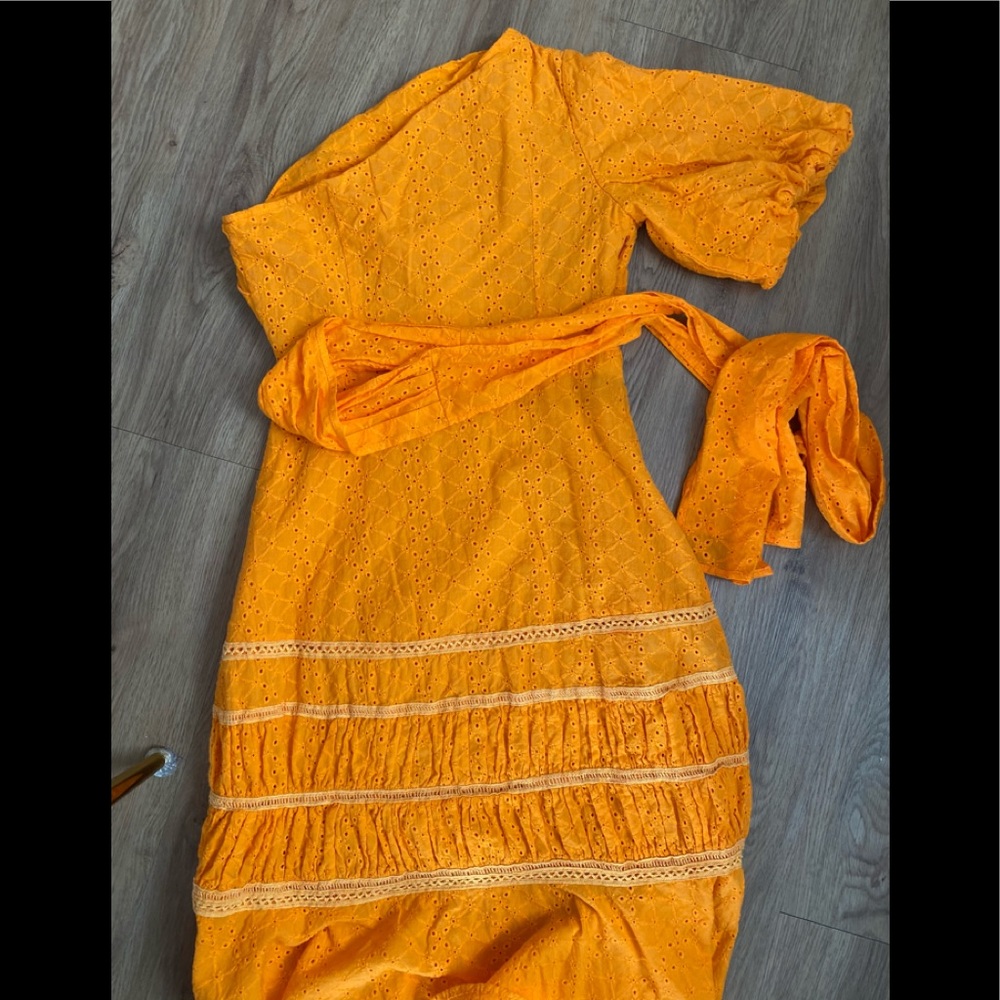 Bright orange dress